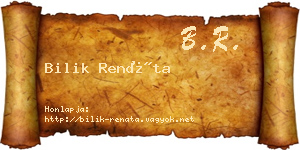 Bilik Renáta névjegykártya